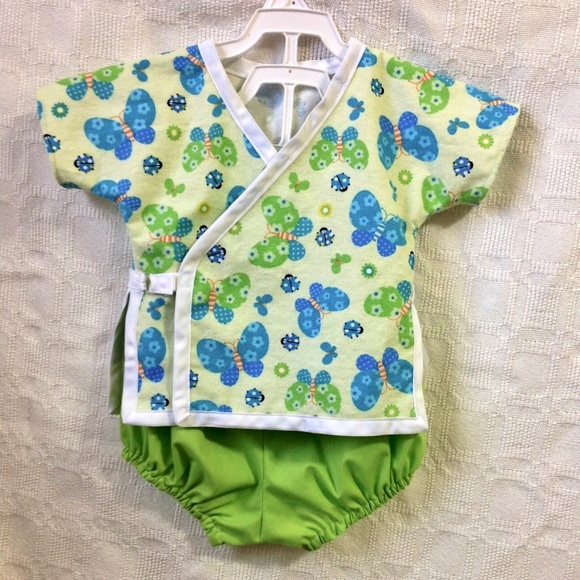 Flannel Kimono & Bloomers Set - Picture 1 of 3